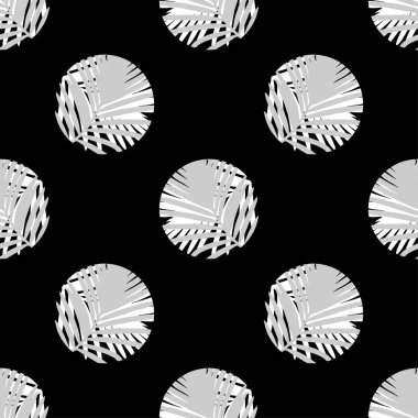 Polka dot seamless modeli. Doku palmiye yaprakları. Vektör çizim. Tekstil rapport.