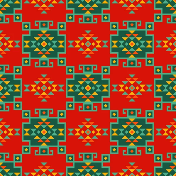 Etniska boho sömlösa mönster. Tribal konst tryck, repeterbara bakgrund. Retro motiv. Vektorillustration. Textil rapport. — Stock vektor