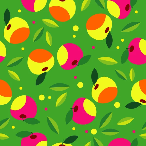 Patrón decorativo de manzana. Fondo sin fisuras. Un jardín de verano. Relación textil . — Archivo Imágenes Vectoriales