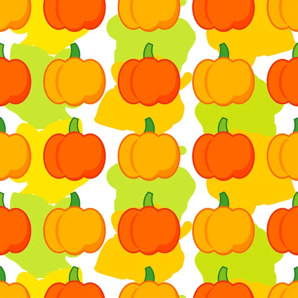 Turuncu kabak ile sorunsuz vektör arka plan. Şükran günü. Hasat Festivali.
