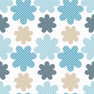 Sorunsuz dekoratif çiçek arka plan. Polka dot doku. Tekstil rapport.