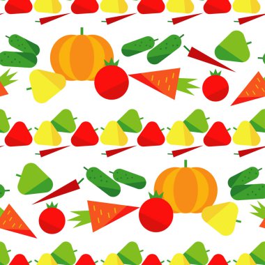 Beyaz bir arka plan üzerinde sebze ile Seamless modeli. Hasat Festivali. Şükran günü. Düz tasarım. Tekstil rapport.