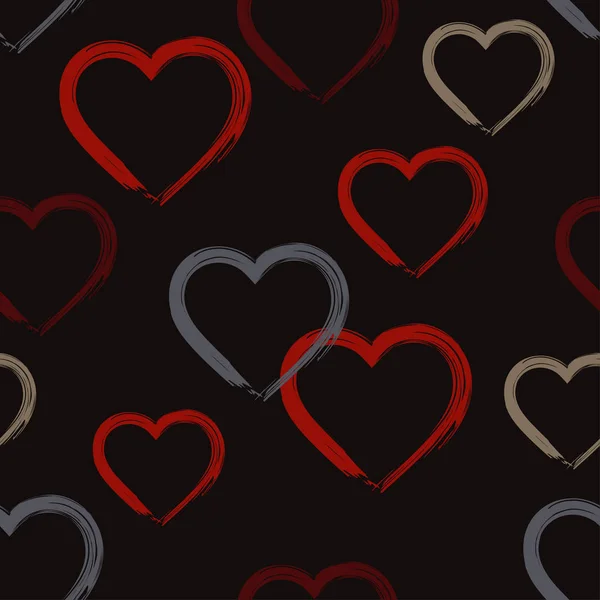 Folytonos vector háttér dekoratív szívét. Valentin-nap. Kézi rajz. Textil rapport. — Stock Vector