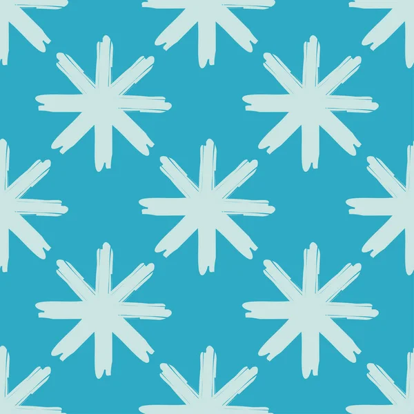 Бесшовный фон с декоративными снежинками. Кисть рисует. Текстильное взаимопонимание . — стоковый вектор