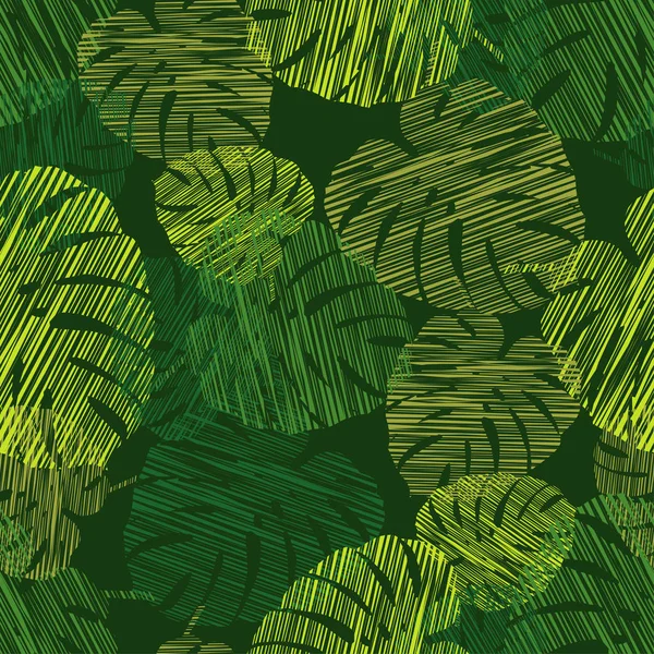 Monstera sorunsuz arka plan. Dekoratif yaprakları ile Seamless modeli. Doku karalamak. Tekstil rapport.