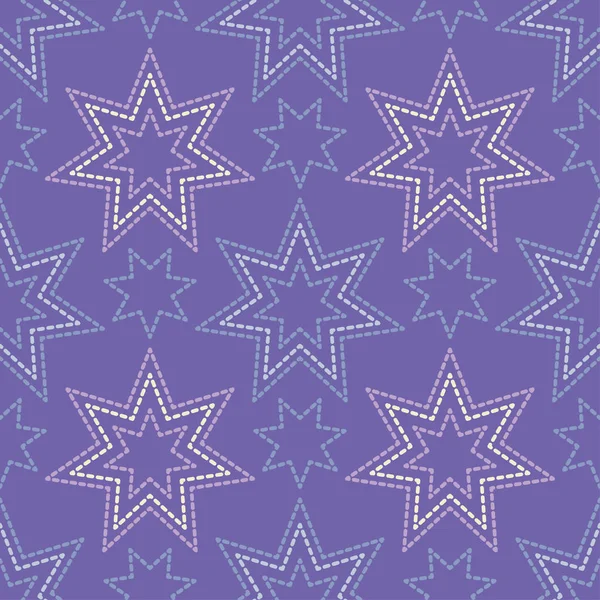 Fondo sin costuras con estrellas decorativas. Textura de puntos. Relación textil . — Vector de stock