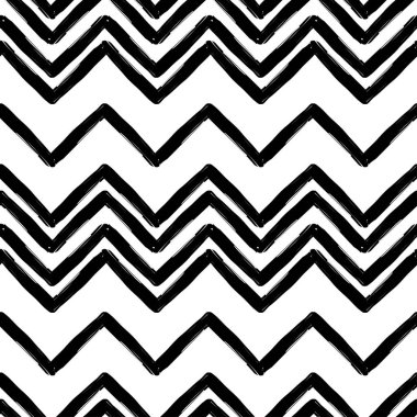 Soyut geometrik desenli sorunsuz arka plan. Beyaz kağıt üzerinde siyah mürekkep desende. Doku karalamak. Tekstil rapport.