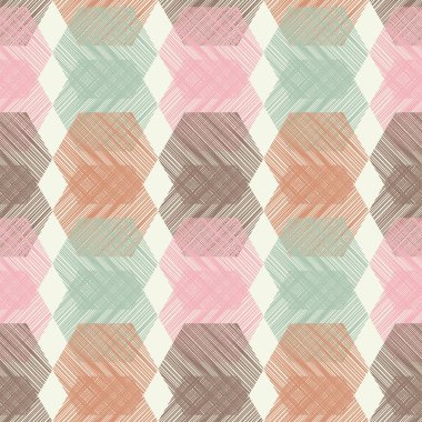 Soyut geometrik desenli sorunsuz arka plan. Altıgen desen. Doku karalamak. Tekstil rapport.