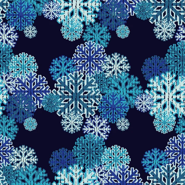 Fond sans couture avec des flocons de neige décoratifs. Texture à griffonner. Relation textile . — Image vectorielle