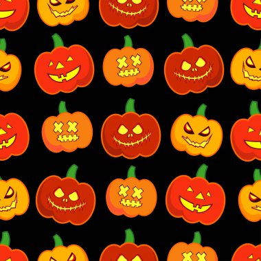 Sorunsuz dekoratif vektör arka plan Cadılar Bayramın kutlu olsun. Cadılar Bayramı partisi kabak ile. Tekstil rapport.