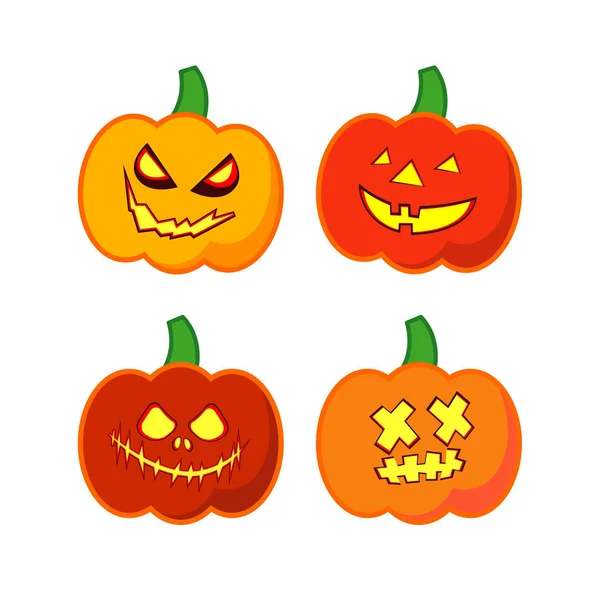 Fondo vectorial Feliz Halloween. Fiesta de Halloween con calabazas. Cartel, postal . — Vector de stock