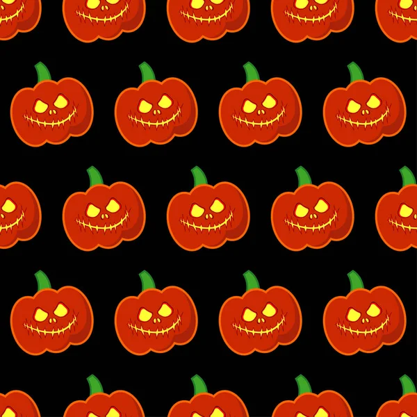 Fondo vectorial decorativo sin costuras Feliz Halloween. Fiesta de Halloween con calabazas. Relación textil . — Vector de stock