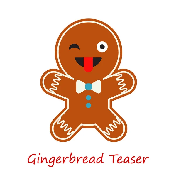 Bannière Gingerbread Emotions. Mignon dessin animé pain d'épice. Illustration vectorielle . — Image vectorielle