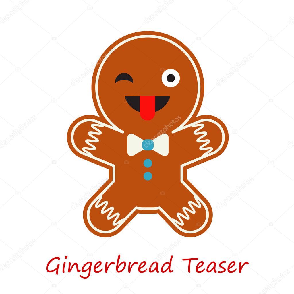 Banner Gingerbread Emotions. Cute cartoon Gingerbread. Vector illustration.