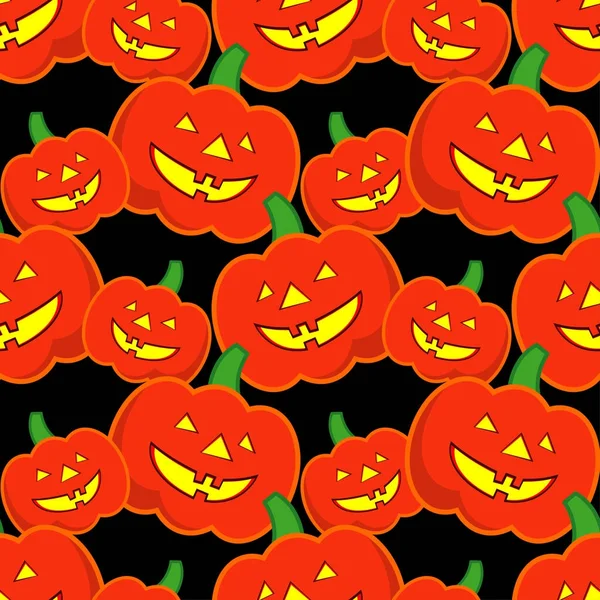 Seamless decorative vector background Happy Halloween. Halloween Party with pumpkins. Textile rapport. — Stock Vector