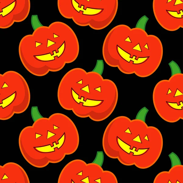 Fond vectoriel décoratif sans couture Joyeux Halloween. Fête d'Halloween avec citrouilles. Relation textile . — Image vectorielle