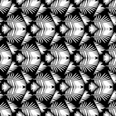 Seamless background with decorative leaves. Monstera leaves in triangles. Pattern with Monstera leaves. Textile rapport.