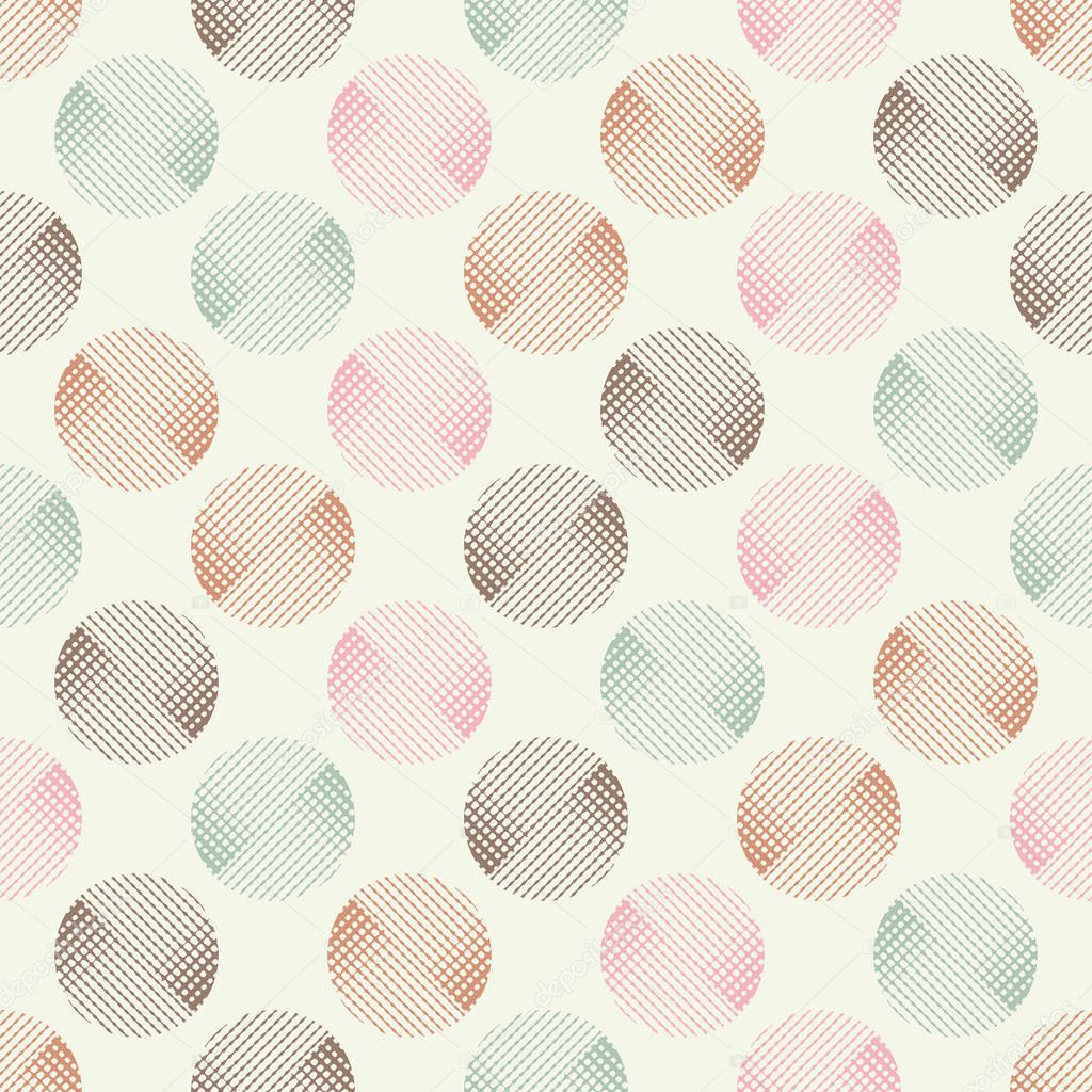 Polka dot seamless pattern. Halftone texture. Textile rapport.