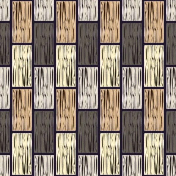 シームレスな幾何学的な背景。木製の質感を持つ茶色の床。テクスチャを走り書き。繊維関係. — ストックベクタ