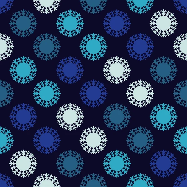 Бесшовный векторный фон со снежинками. Синяя зима. Текстильное взаимопонимание . — стоковый вектор