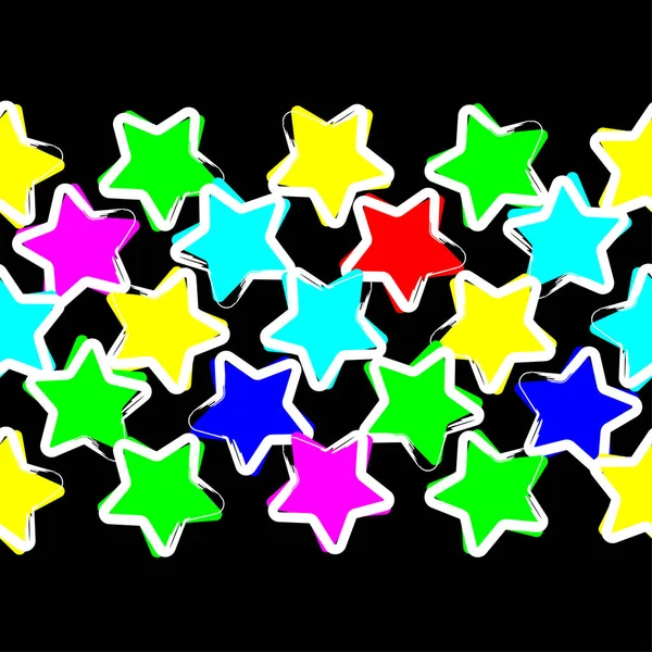 Nahtloser Vektorhintergrund Mit Dekorativen Sternen Federstrich Textilbeziehung — Stockvektor