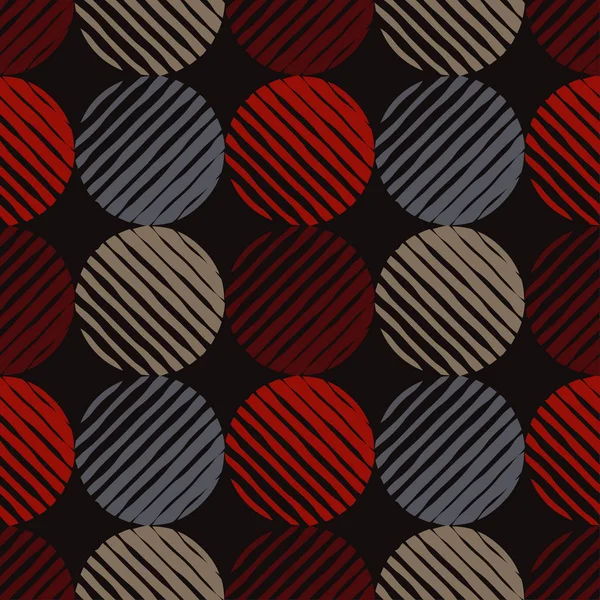Patrón Sin Costuras Lunares Bolas Rayas Scribble Textura Relación Textil — Archivo Imágenes Vectoriales