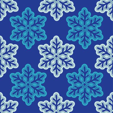 Doodle kar taneleri ile sorunsuz vektör arka plan. Kış desen. Tekstil rapport.