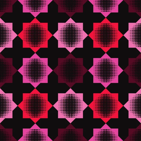 Nahtlose Abstrakte Geometrische Halbtonmuster Das Muster Der Sterne Punktetextur Textilbeziehung — Stockvektor