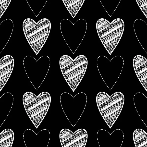 Fondo Vector Sin Costuras Con Corazones Decorativos Día San Valentín — Vector de stock