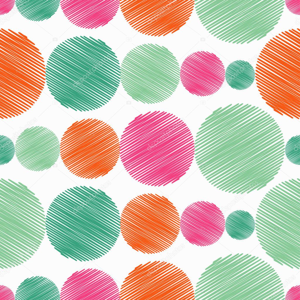 Polka dot seamless pattern. The colorful balls. Scribble texture. extile rapport. 