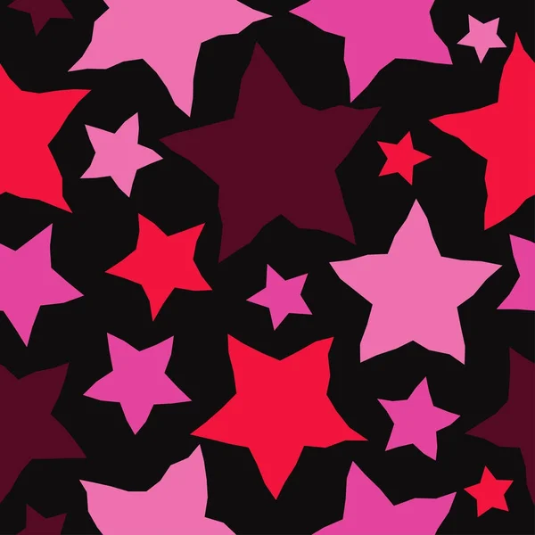 装飾的な星とのシームレスなベクトルの背景 繊維関係 — ストックベクタ