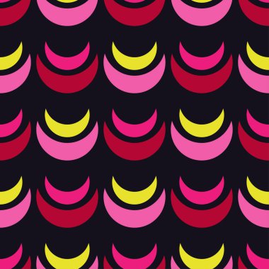  Kesintisiz geometrik desen. Hilal arka plan. Tekstil rapport.