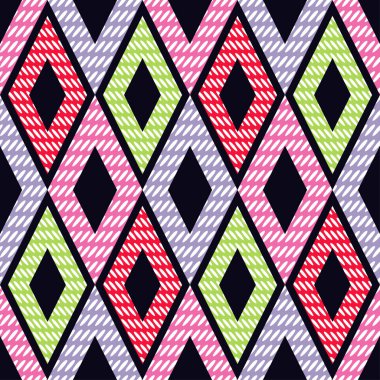 Kesintisiz geometrik desen. Quadrilaterals deseni. Tekstil rapport.