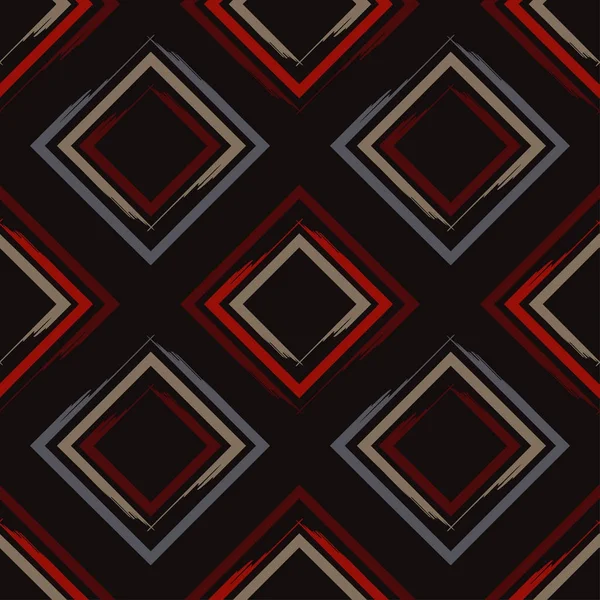 Modèle Géométrique Sans Couture Modèle Quadrilatères Brushwork Relation Textile — Image vectorielle