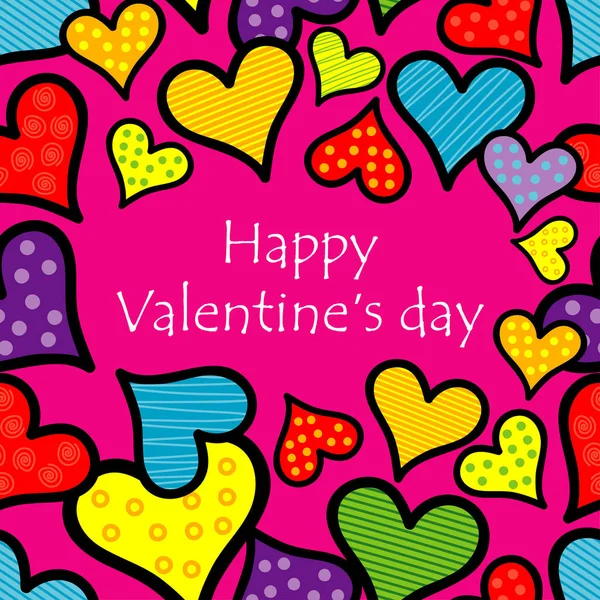 Fondo Sin Costuras Con Corazones Decorativos Día San Valentín Dibujo — Vector de stock