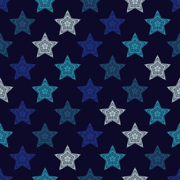 Fundo Sem Costura Com Estrelas Decorativas Arranhões Textura Relação Têxtil — Vetor de Stock