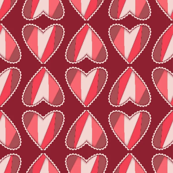 Fondo Sin Costuras Con Corazones Decorativos Día San Valentín Scribble — Vector de stock