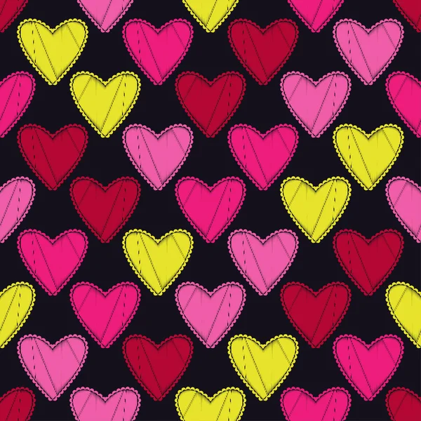 Sorunsuz arka plan dekoratif yürekleri. Sevgililer günü. Doku karalamak. Tekstil rapport.