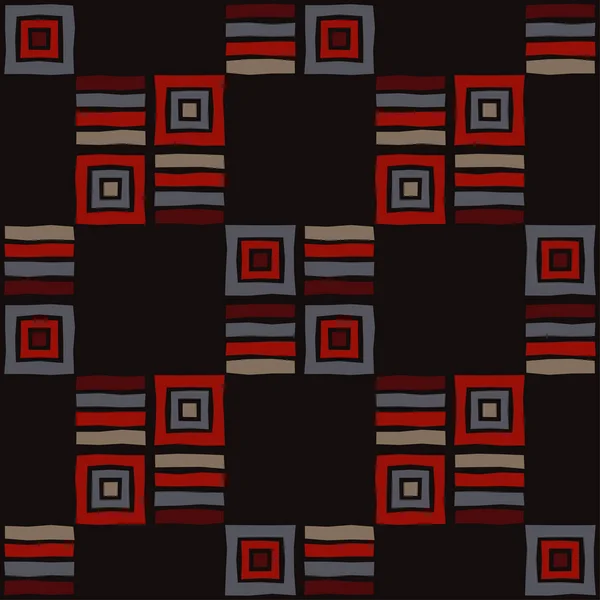 Nahtlose Geometrische Muster Gestreiftes Und Quadratisches Muster Textilbeziehung — Stockvektor