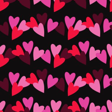 Sorunsuz arka plan dekoratif yürekleri. Sevgililer günü. Tekstil rapport.