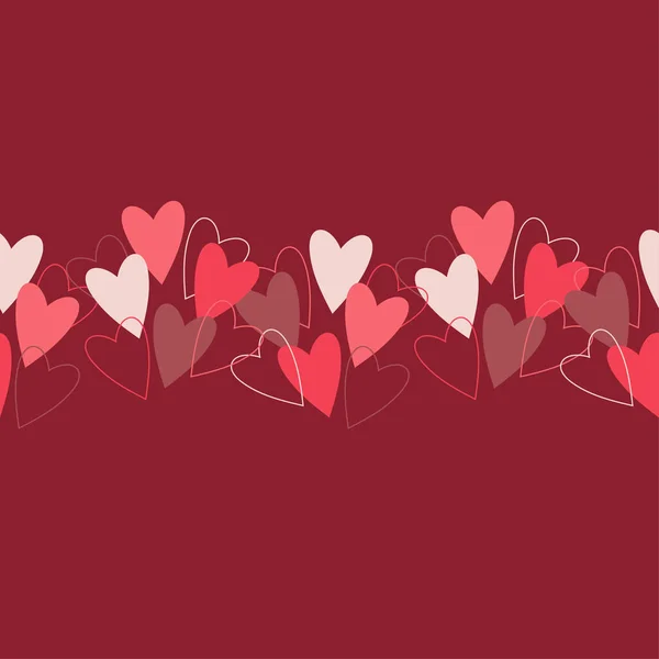 Bezszwowe Tło Dekoracyjne Sercem Valentine Day Program Rapport Włókienniczych — Wektor stockowy