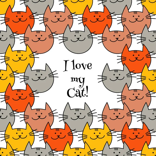 Wzór Hipster Słodkie Koty Śmieszne Koty Piękny Projektowania Tkaniny Tapety — Wektor stockowy