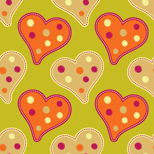 Sorunsuz Arka Plan Dekoratif Yürekleri Sevgililer Günü Tekstil Rapport — Stok Vektör