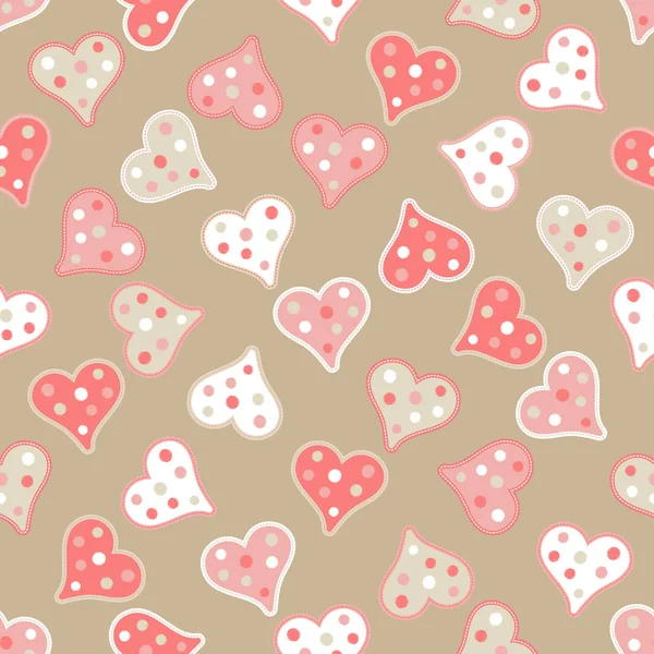 Fondo Sin Costuras Con Corazones Decorativos Día San Valentín Relación — Vector de stock