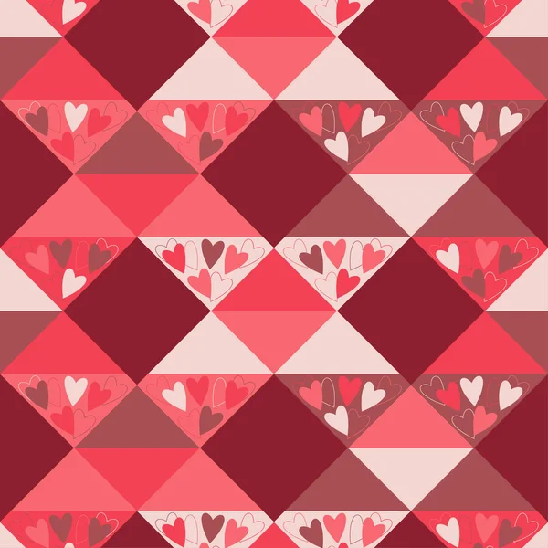 Fondo Sin Costuras Con Corazones Decorativos Día San Valentín Relación — Vector de stock