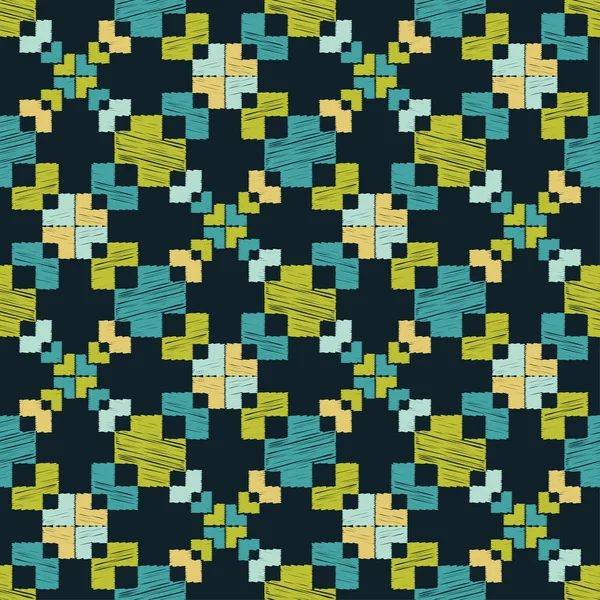 Etnische Boho Naadloze Patroon Krabbel Textuur Folk Motief Textiel Rapport — Stockvector