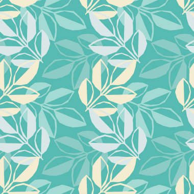 Dekoratif yaprakları ile sorunsuz arka plan. Desen bitkiler ile. Tekstil rapport.