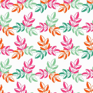 Dekoratif yaprakları ile sorunsuz arka plan. Desen bitkiler ile. Tekstil rapport.