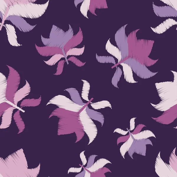 Motif Floral Sans Couture Fond Fleurs Broderie Sur Tissu Texture — Image vectorielle