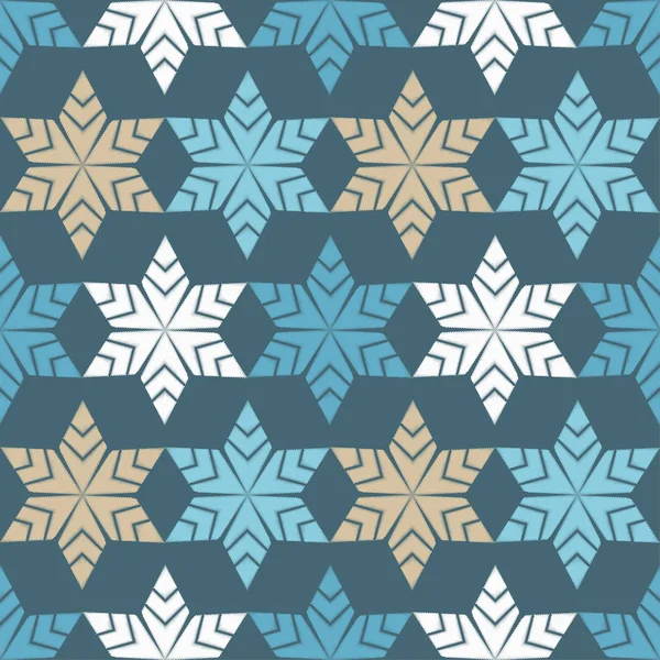 Fondo Vectorial Sin Costuras Con Copos Nieve Garabato Patrón Invierno — Vector de stock